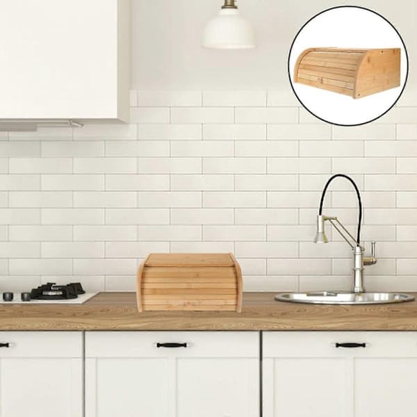New 1pc Wooden Bread Box Compatible with Kitchen Household Storage Practical Food Container