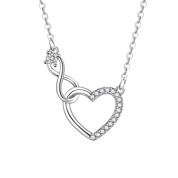 925 Sterling Silver Interlocking Heart Necklaces for Women Exquisite Fashion Jewelry Luxury Quality Gift