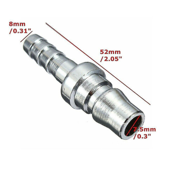 4x 8mm Gasslange Kobberdyse Hurtigudløser Stik til Autocamper