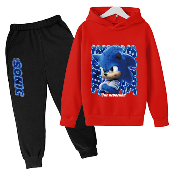 Børne- og Teenager Hoodie Træningsdragt med Sonic The Hedgehog red 11-12 years old/150cm