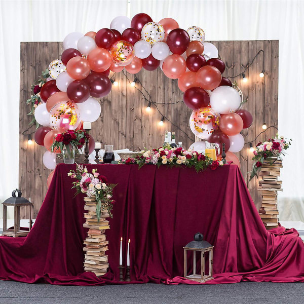 113 stk 10 i fest ballon garland bue bryllup fødselsdag Baby shower dekoration vin rød gradient