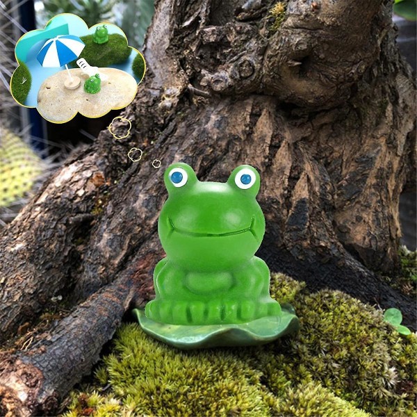 100 stk Mini Frosk Hagedekor Grønn Frosk Figurer Miniatyr Hjemmedekor Tiny Plast Frosker Eventyrhagedekor Green