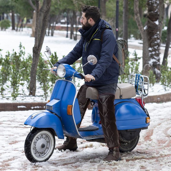 Vinter udendørs kørsel Motorcykel vindskærm og kuldebeskyttelse benbeskytter med bomuld varm knæ beskyttelse krog type Black