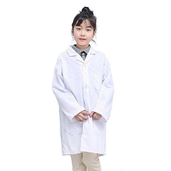 1 stk. Barnekjole Hvit Lab Frakk Uniform Topp Ytelse Kostyme Medisinsk THIN S