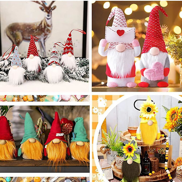 Paket med 30 tomtenissar skägg jul förskurna tomtenissar skägg för hantverk, gör-det-själv tomtenissar docka jul cosplay
