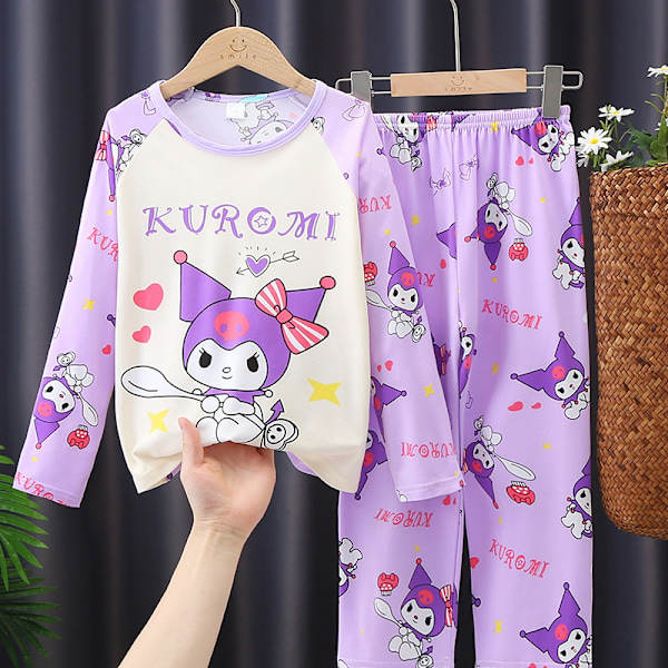 Tyttöjen pyjama, lasten pyjama, pitkähihainen, piirretty, vauva, keski- ja suuret pojat, kotivaatteet Luomi 145-155cm