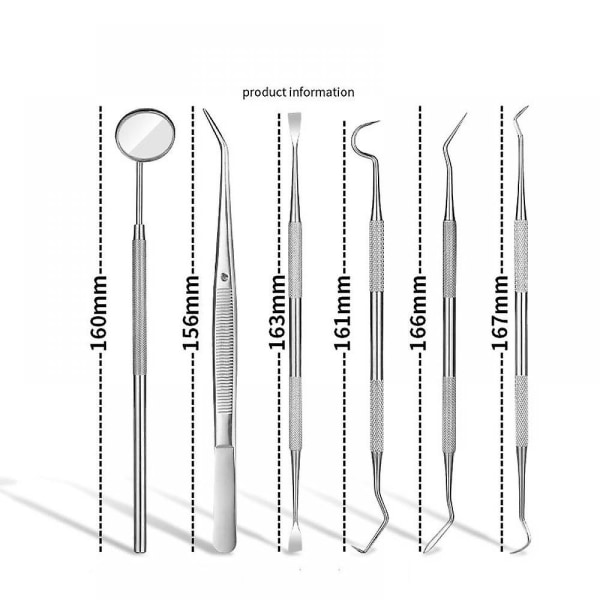 Hammashoitotyökalut, 6 kpl ammattimaisen plakinpoistolaitteen hampaiden set