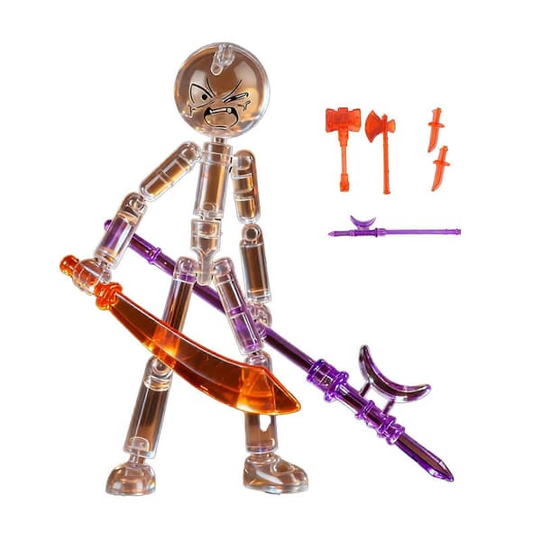 Rörlig Stickman Actionfigur - Rörlig Led Fidgetleksak med DIY-tillbehör