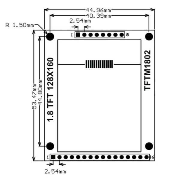 TFT 1,8 tommer LCD-modul 128x160 DOT- ST7735S Driver SPI Seriel Interface Multi-Function Color Screen Module As Shown