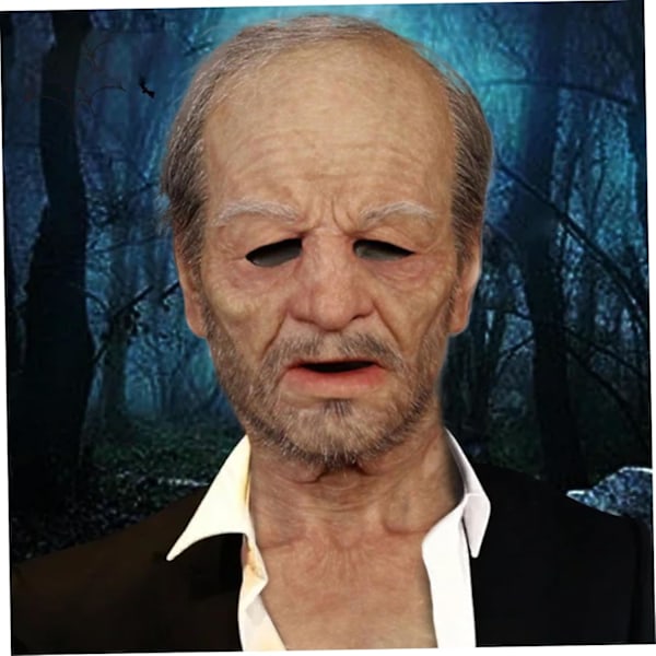 Realist Old Man Maske - Realistisk Latex Halloween Maske - Gysende Skræmmende Maske med Ventilationshuller - Maskerade Cosplay Kostume Halloween Dekorationer