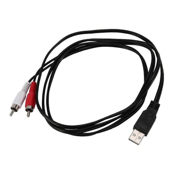 1,5M USB-A til 2RCA AV-kabel for PC/TV lydvideoadapter, Phono-kabel, Happy H
