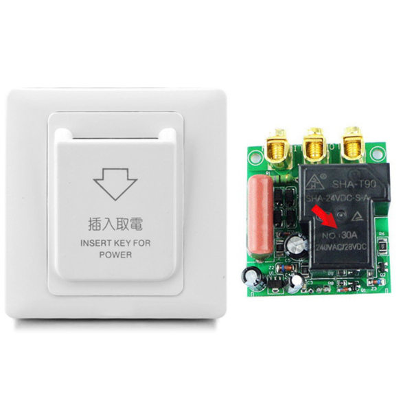 6x High Grade Hotel Magnetic Card Switch Energibesparende Switch Indsæt nøgle til strøm white