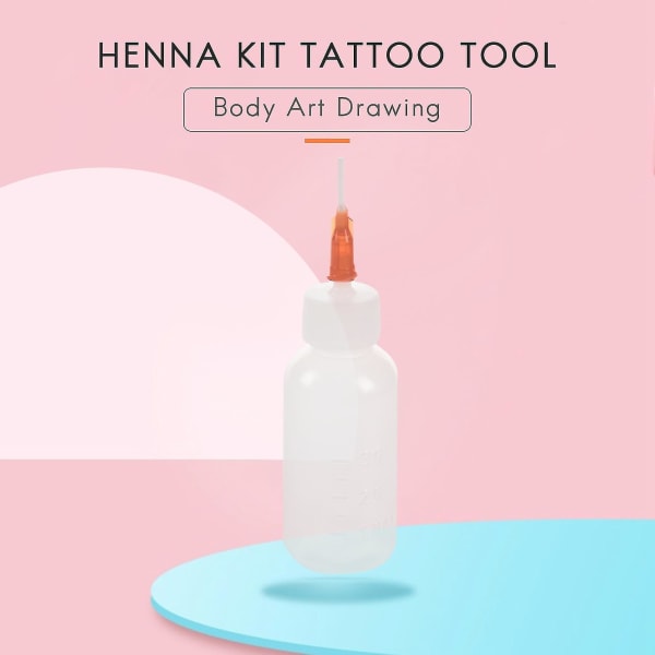 16 stk/sæt Henna Kit Applikator Dyser Flasker Pasta Tattoo Body Art Tegneværktøj