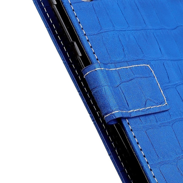 För Nokia C12 4G/C12 Pro/C12 Plus Reptåligt PU-läder case Stativ Flip Phone Cover Blue