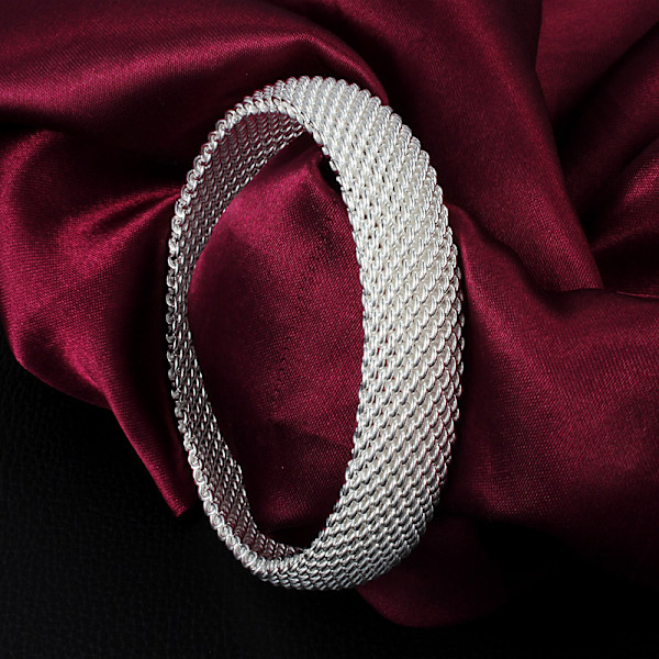 Heta erbjudanden 925 Sterling Silver Woven Mesh Armband för kvinnor Stort kampanj Smycken BN14