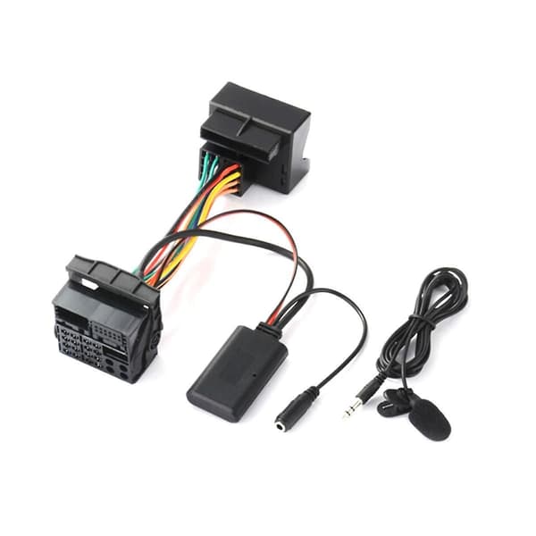 Bluetooth 5.0 Audio AUX-kabeladapter + Extern Mikrofon för Opel CD30 CDC40 CD70 DVD90 Black