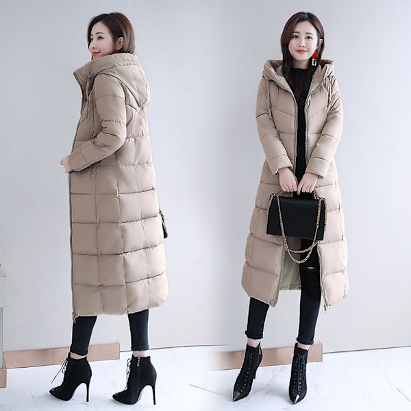 Naisten Puuvilla Takki Talvi Takki Parka Alas Puuvilla Parka Takki Naisten Pehmustetut Puffer Takit Ulkovaatteet khaki M