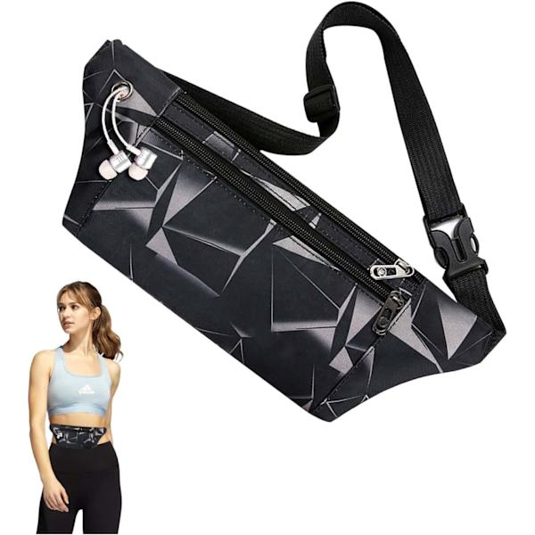 Stor vandtæt mavetaske Bumbags til mænd kvinder damer sort Fanny Pack til rejsefestival Gå sport løb udendørs fitness træning