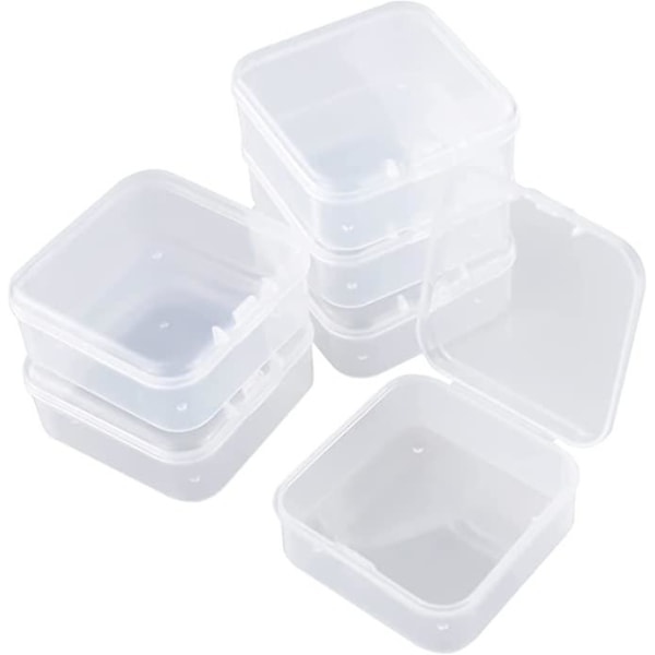20 stykker Mini firkantet plastik klare perler opbevaringsbeholdere Æske med låg