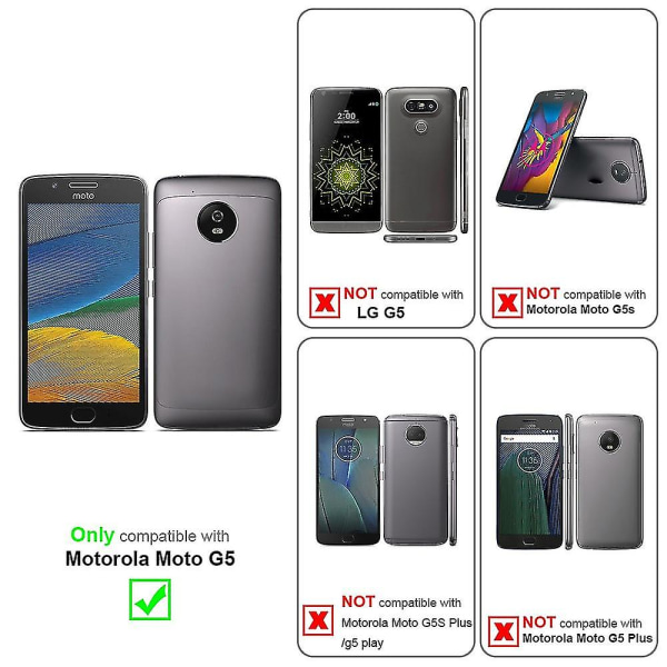 Motorola Moto G5 Hlle Cover Case Etui - Mukana jalustatoiminto ja korttipaikka