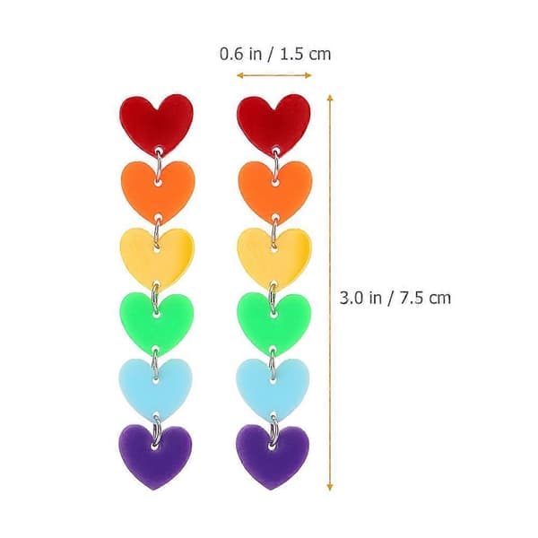 1 par sammenlåsende hjerteøreringer for kvinner Dangle-øreringer for jenter Resin-øreringer