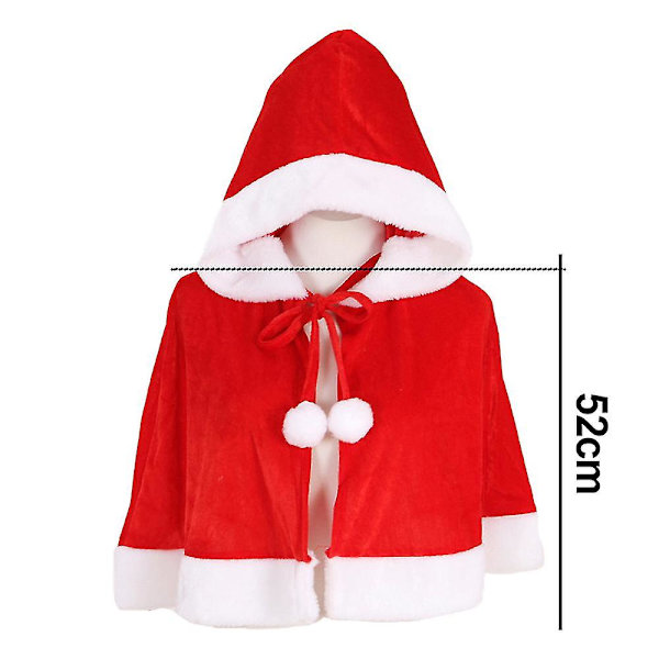 Jule Shawl Kappe Cape Fru Santa Claus Kappe Halloween Kostume Julekostume