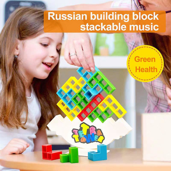 Simple Stacking Blocks Legetøj til børn Puslespil Tidligt pædagogisk legetøj til drenge piger børn 48pcs In box