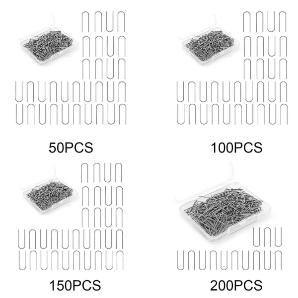 50/100/150/200 kpl nikromilankakoukut U-koukut, korkean lämpötilan keraaminen uunilanka käsityötaiteeseen 200PCS