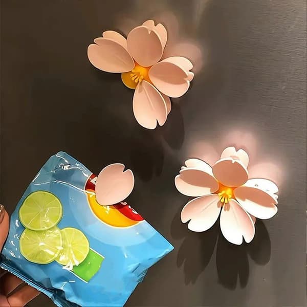 Magnetisk forseglingsklemme - Blomsterdesign for matoppbevaring og notater