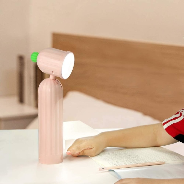 2024 Kids Pöytävalaisin Mini Pieni Pöytälamppu Silmä Söpö Hoitava Led Pöytälamppu Cactus USB Desk Vaaleansininen