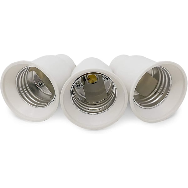 3-pack lampbasadapter vit Gu10 till E27 sockeladapter för lågenergi halogen LED-lampor