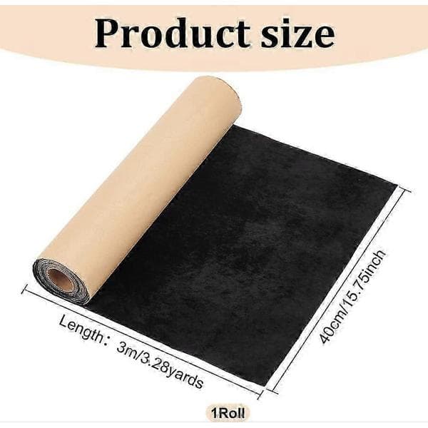 Självhäftande sammetstyg svart 40 cm