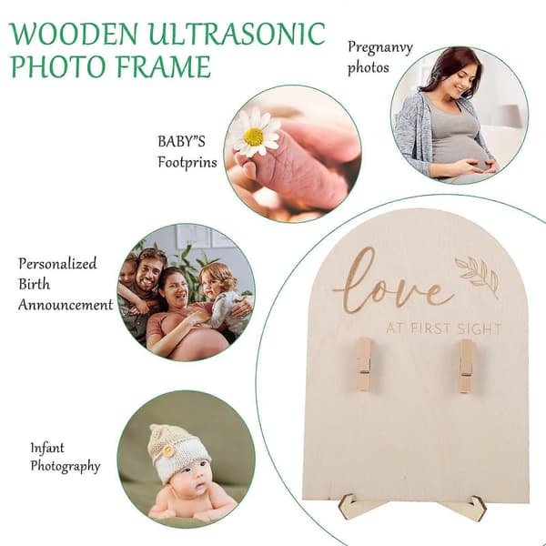 Babyshower Indretning Træ Sonogram Ramme til Fotovisning 2 Sæt