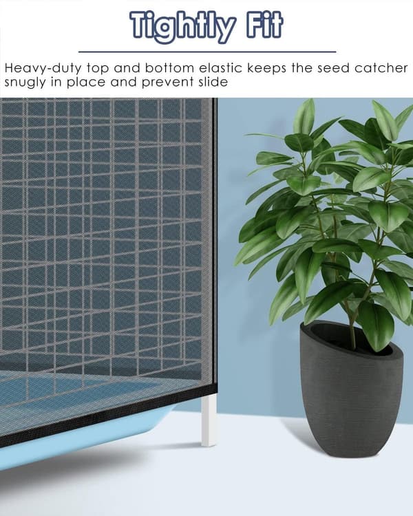 Bird Cage Net - Universal Splash Guard Seed Catcher Dust for Skirt Dustproof Net Accessory 40*150-220 cm Black and White_yu
