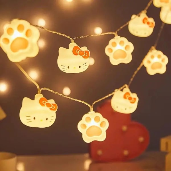 LED-ljusslinga för sovsal, kanelhund, panda, katt, färgglada blinkande lampor, sovrumsatmosfär D