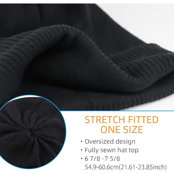 Vinter Oversize Beanie Cap - 30% Kasjmir - Stretch Fitted