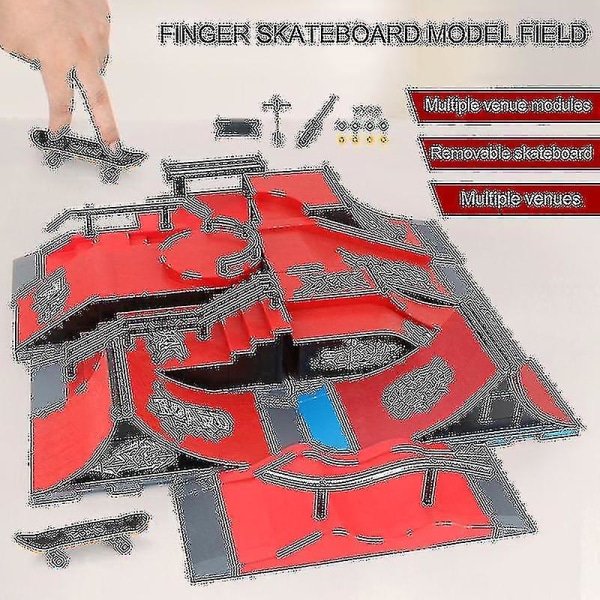 Fingerbrädor Skatepark Rampdelar Däck Sport Spel För Barn B