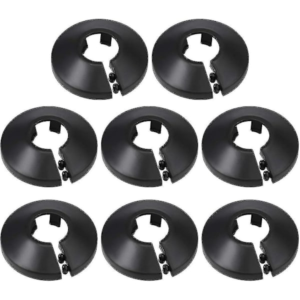 16mm Rør Dækning Dekoration Pp Radiator Roset Vand Rør Væg Dækning Sort 8 Stk