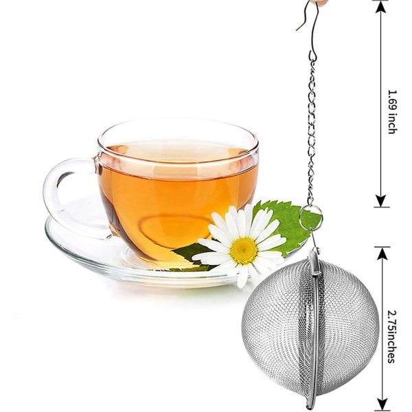 4pcs Stainless Steel Mesh Tea Ball 2.7 Inches Tea Strainers Tea Strainer Filters For Tea