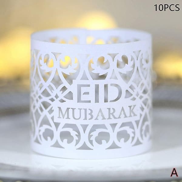 10 st Eid Mubarak Pappersservettring Spänne Dekoration Pappersring Handduksspänne D 10 Pcs