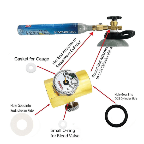 Co2 Cylinder Refill Adapter Fyldestation Tr21-4 Cga320 Kompatibel med Soda Stream Maker Health