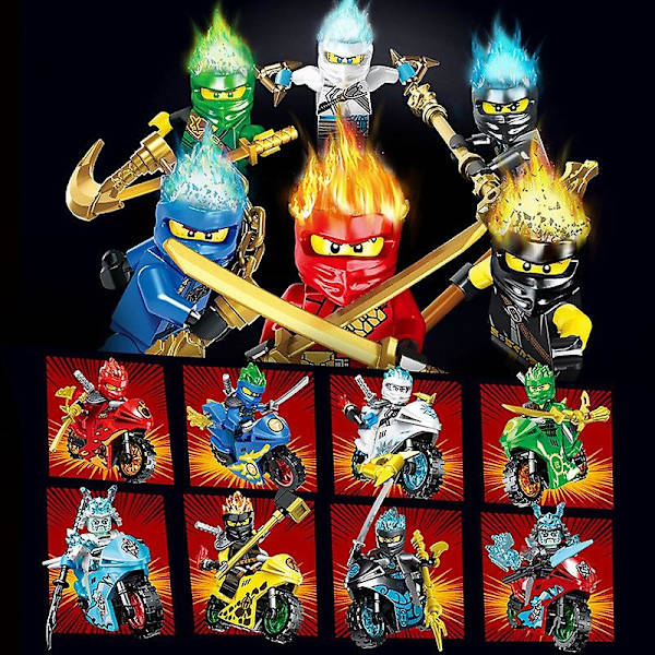 Ninja-sarjan moottoripyöräkilpailu 8 mallia 1 sarja lasten koottu rakennus B colour 1 Set