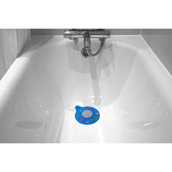 Avløpsstopper for badekar, propppropp for badekar i silikon (blå skilpadde)