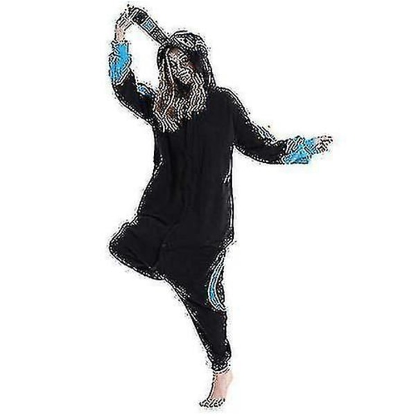 Tecknad Animation Gengar Onesie Pyjamas Förälder-barn Casual Hemmakläder-b black smurf M