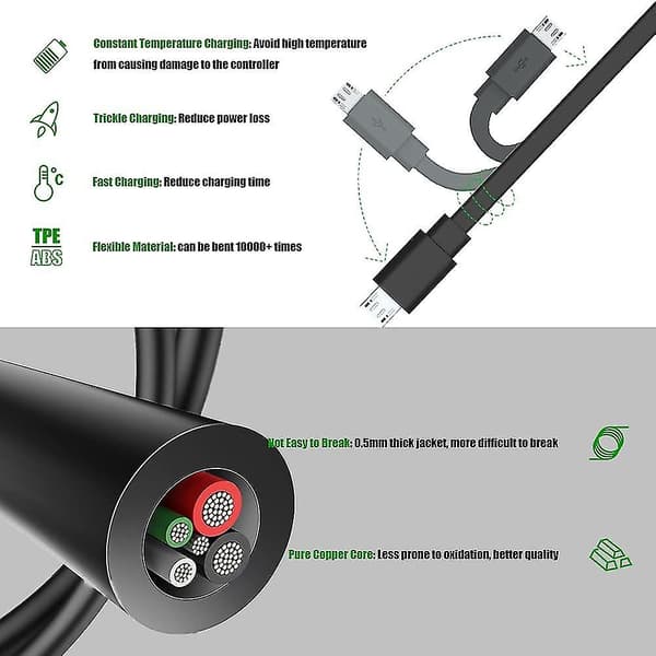 USB Mic Kabel til Blue Yeti, 2m Yeti Mikrofon Strømkabel USB A Han til Mini Dataoverførselskabelledning til Blue Yeti USB Mikrofon, Blue Snowball iC