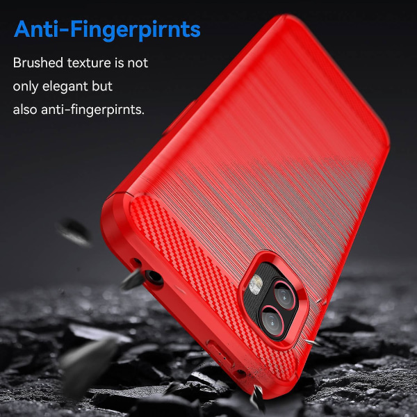 Til Samsung Galaxy Xcover6 Pro 5g/xcover Pro 2 5g Anti-drop Tpu telefonetui Carbon Fiber Tekstur Børstet overflade Slidbestandigt cover Red