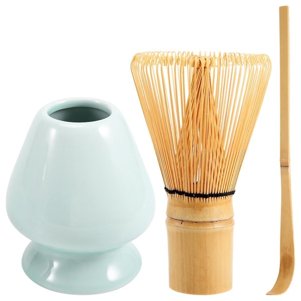 Set Bamboo Matcha Tea Set 100 (chasen), perinteinen kauha, pidike as shown