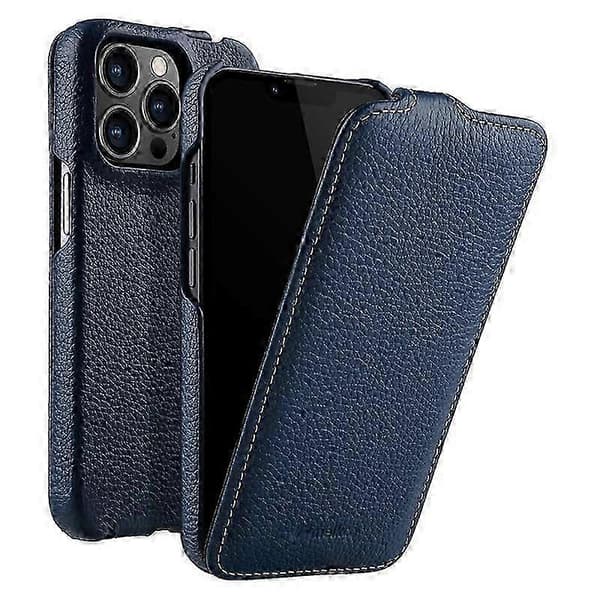 MELKCO Skyddsskal för iPhone 13 Pro Max, Äkta Läder+PC Vertikalt Flipfodral Multicolor Style A
