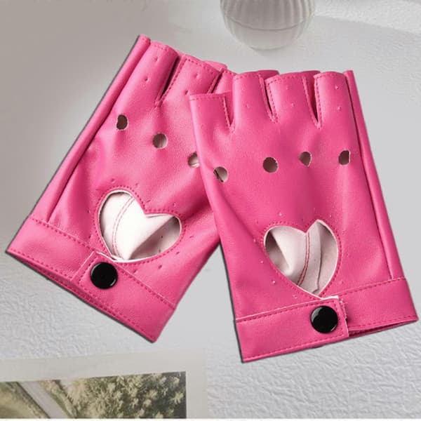 Ventilerade fingerlösa handskar Punk Modeaccenter Mjukt innerfoder Utomhus Motorcykelanvändning Leopardmönster Leopard print