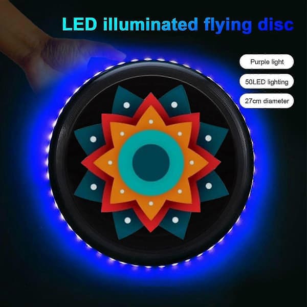 LED selvlysende flyvende disk, vanntett 175g utendørs sportsdisk